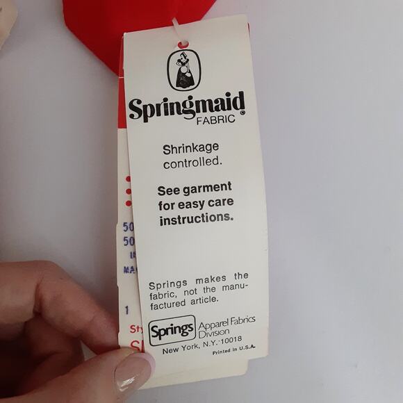 Vintage 1960s Dagger Collar Tunic Top Button Down Roll Cuff Sleeve Cherry Red - Picture 10 of 15